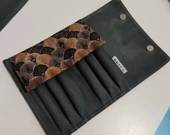 Handmade Brocade Fountain Pen Pouch - 4/6 Slots Satin Pen Case
