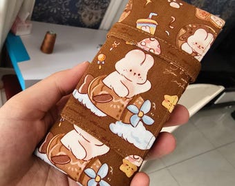 Handmade Rabbit Cotton Fountain Pen Case - 3 Slots