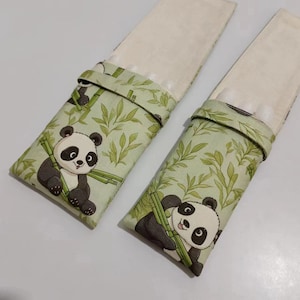Étui pour stylo plume fait main St Penpps, sac à stylos mignon panda motif bambou 3/4/5 fentes en option coton
