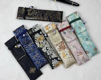 Handmade Brocade Pen Sleeve: 1 Slots Fountain Pen Pouch