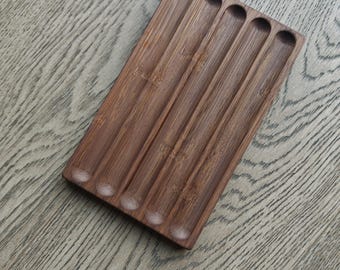 St Penpps 1Pcs Dark Brown Simple Design Fountain Pen Tray 5 Slots Writing gift