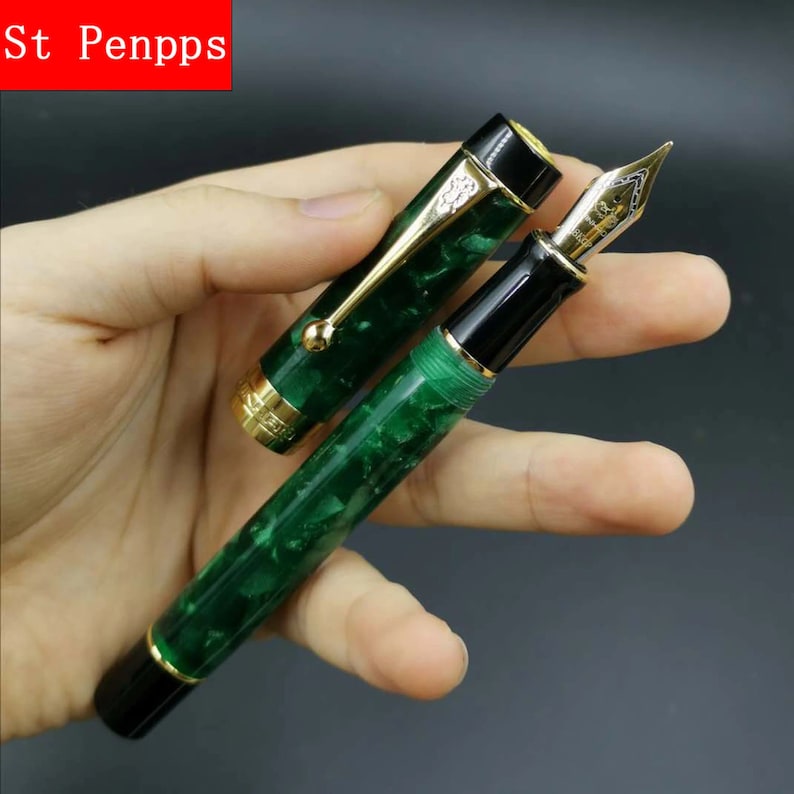 Jinhao 100 Acrylic Fountain Pen Centennial Dark Green Ink Pen Etsy