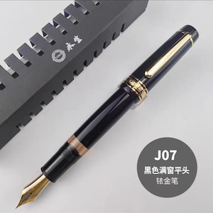 St Penpps Platte kop Versie 630 Vulpen #8 EF/F/Stub/Architect Penpunt Optionele Zuiger Hars Gouden Clip Pen Schrijven Geschenken
