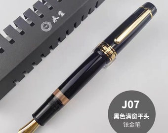 Junlai 630 Seal Version Flat Head Piston Fountain Pen 0.5-0.7mm/B Stub Nib