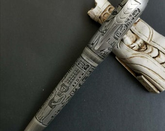 Pluma estilográfica St. Penpps Fuliwen de latón: diseño egipcio, plumín mediano