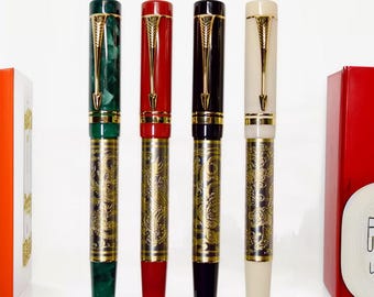 Pluma estilográfica China Four Beasts - St Penpps Lemon M2S con recarga de pistón