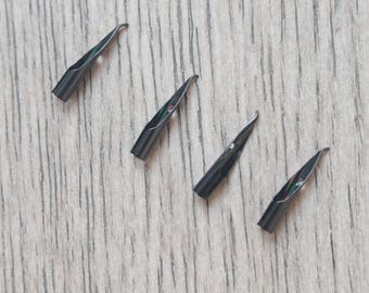 4pcs Fountain Pen Nibs: Black Hooded Nib 18.5mm