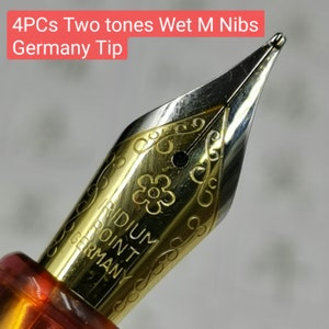4stk zweifarbige nass #6 Medium Füllfederhalter Schreibfedern Deutschland Spitze für Penbbs 456/308 Jinhao X450 X750