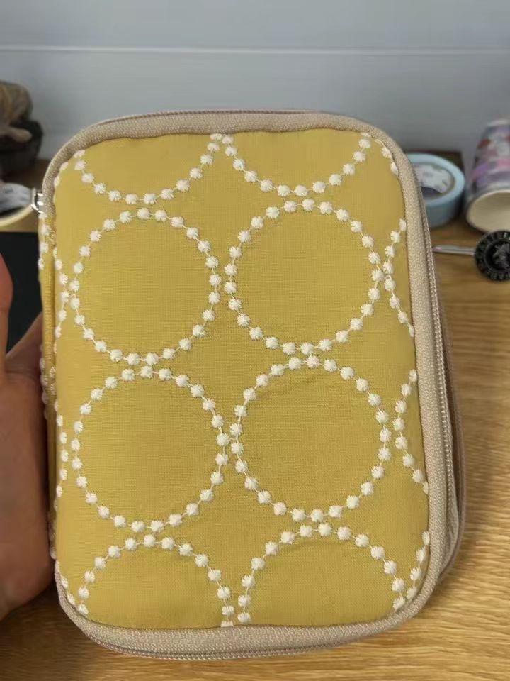 Handmade Embroidered Fountain Pen Case: Zippered Fabric Storage Bag  3/4/5/6/8 Slots