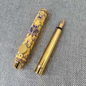 Pluma estilográfica de bolsillo St Penpps, punta F, hermoso diseño floral, regalo de escritura