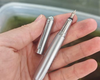 Mini Bowling Fountain Pen Retractable Barrel: F Nib, Aerometric Filler