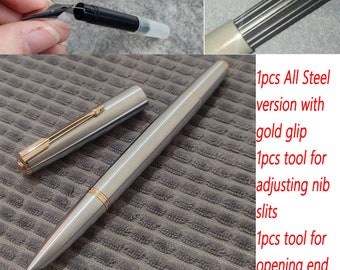 601 All Steel Version Vacumatic Fountain Pen With tool for adjusting slits/opening end piston EF/F/Bobby little bent Nib