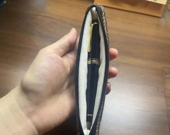 Handmade Pen Sleeve: 1 Slot Zipper Pouch for Fountain Pens