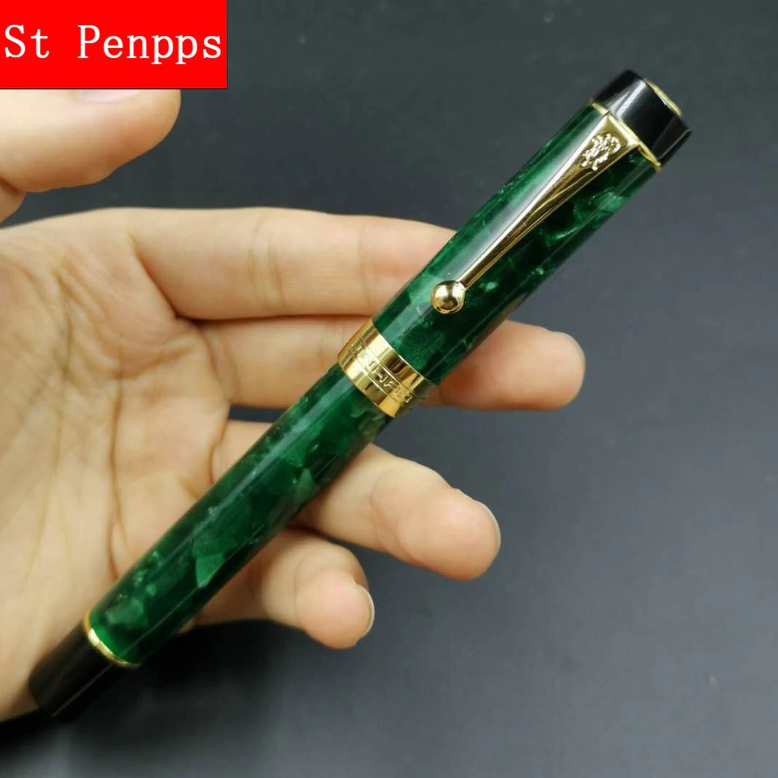 Jinhao 100 Acrylic Fountain Pen Centennial Dark Green Ink Pen Etsy