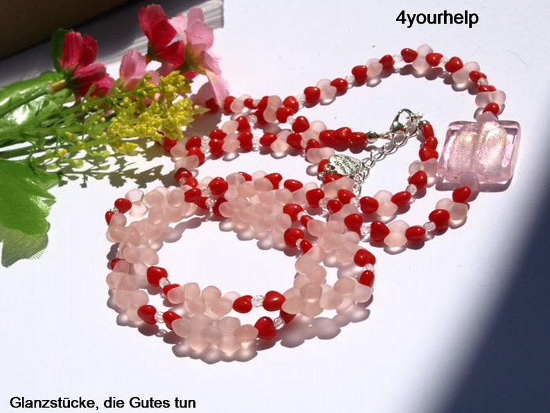 Pink summer jewellery made from Czech glass beads