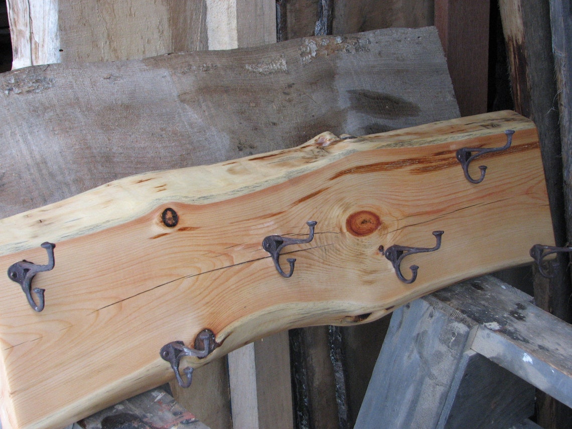 Rustic Live Edge Coat Rack Etsy