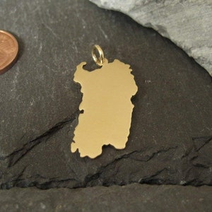 SARDINIË kaarthanger in 333 geel goud, kaart