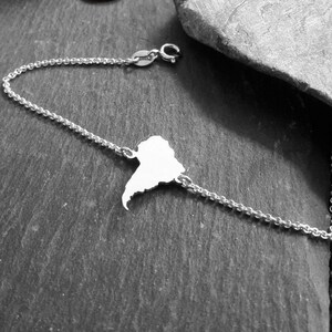 SÜDAMERIKA Landkarte Armband in 925er Silber, Länge wählbar (LK-12/Südamerika)