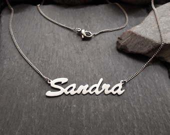 Personalized name necklace made of stainless steel, steel, letters & length selectable (NK-02/STEEL)