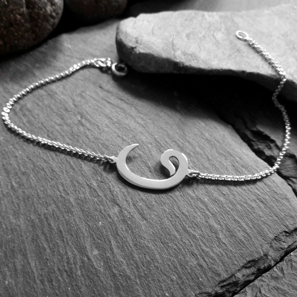 VAV symbol bracelet in 925 silver, length selectable, Ottoman, Arabic letter, Wāw, و