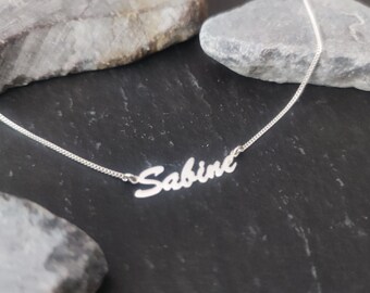 Very delicate personalized name necklace in 925 silver, desired name up to 9 letters, length: 42 cm (NK-20)