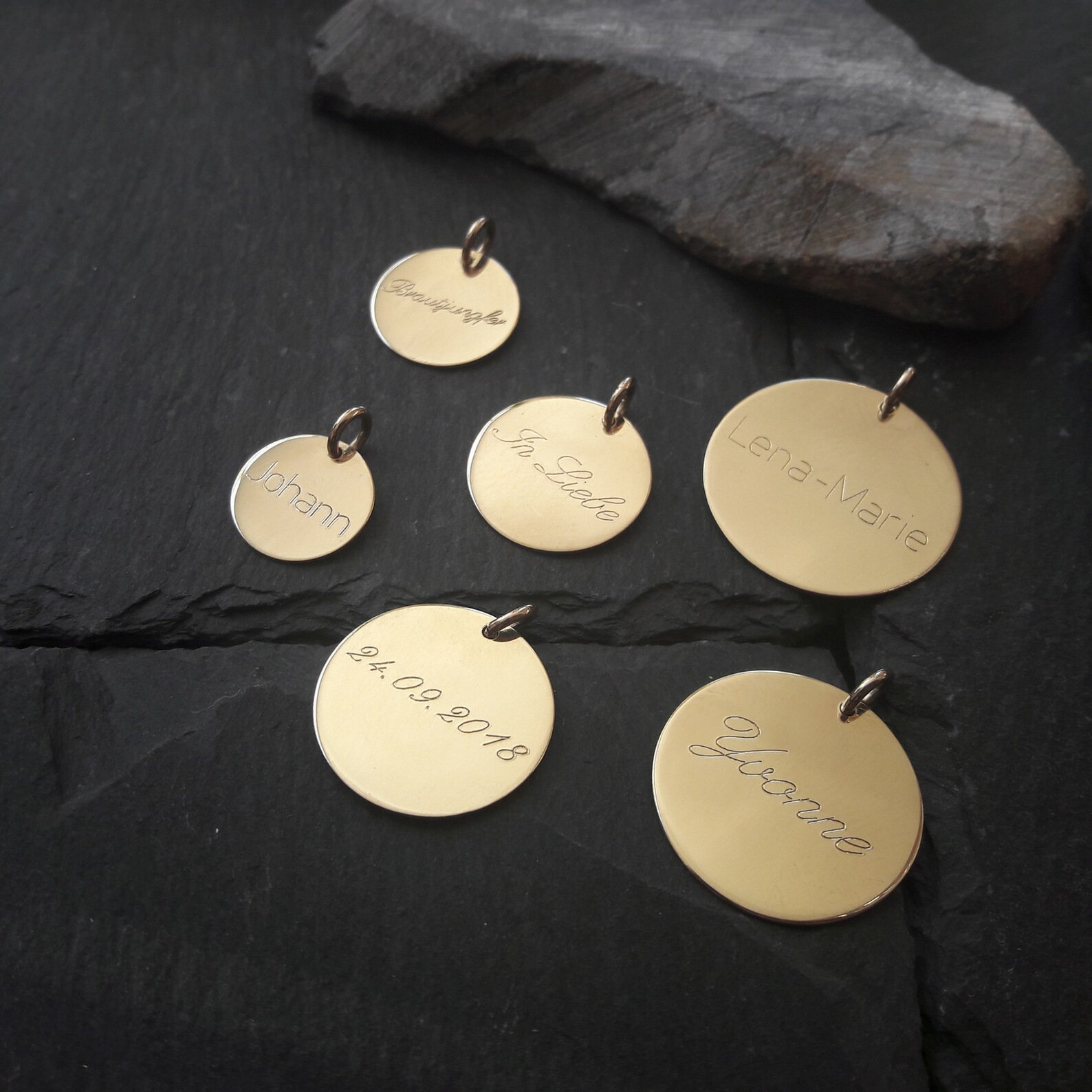 Gold Gravurplatte Anhänger 8 K 333 Gelbgold