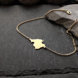 MALLORCA Landkarte Armband in 333er Gelbgold, Länge wählbar (LK12/8GG-Mallorca)