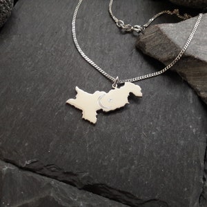 PAKISTAN kaarthanger met kinketting in 925 zilver & halve maan + stergravure - kettinglengte selecteerbaar (LK-02/Pakistan+HS)