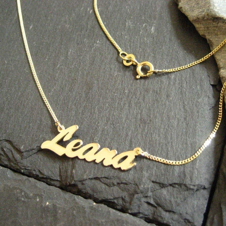 Cadena de nombres con el nombre deseado en oro amarillo 333 Etsy