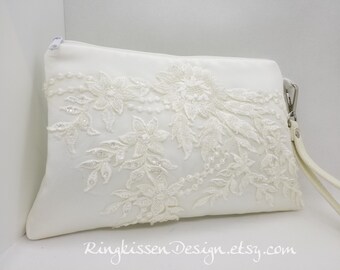 Clutch ivory-  feine Elegance Spitze", Brautclutch