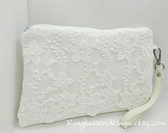 Clutch ivory-"Elegance Lace" boho bridal bag