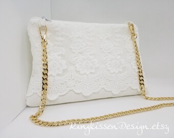 Clutch ivory-  Elegance Spitze", Brautclutch