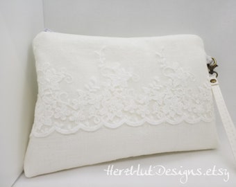 Clutch ivory-"fine elegance lace" bridal bag
