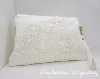 Clutch ivory "Elegance Spitze" Brauttasche