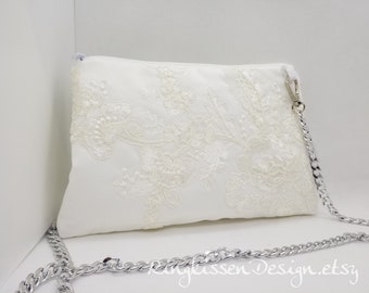 Clutch ivory-"Elegance Spitze" Brauttasche Hochzeit