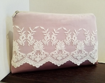 Clutch altrosa-Vitage Elegance Spitze"