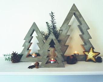 x-fold concrete casting mold "hollow Christmas tree 22 cm"