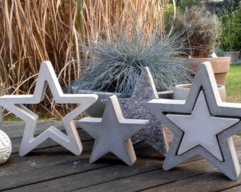2 x concrete casting mold for a hollow star 25 cm