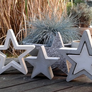 X-fach Betongießform für einen hohlen Stern 45cm