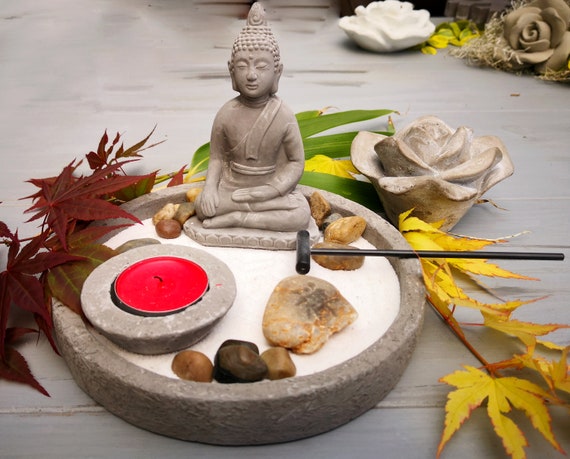Buddha Zen Garten Feng Shui Aus Beton Etsy