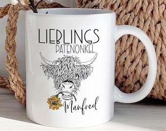 Tasse Patenonkel personalisiert - Geschenk Taufe Geburtstag Weihnachten - Geschenk Taufpate