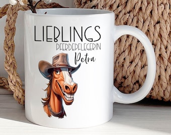 Tasse Pferdepflegerin personalisiert - Geschenk Geburtstag Ostern Weihnachten - Geschenk Reitsport Pferdepfleger