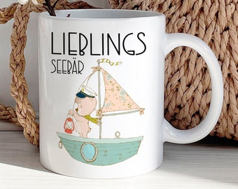 Tasse Seebär - Geschenk Ostern Geburtstag Weihnachten - Geschenk für Segler - Bootfahrer - Kapitäne - Wasserratten