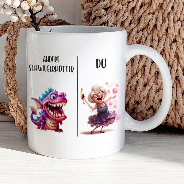 Lustige Tasse für Schwiegermütter - Geschenkidee Schwiegermama - Ostergeschenk - Geburtstagsgeschenk