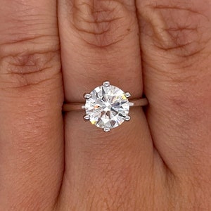 IGI Certified 2.26 Carat G Color VS2 Clarity Round Cut Lab grown Diamond Ring | 2CT Lab Grown CVD 6-Prong Solitaire Ring in 14K White Gold