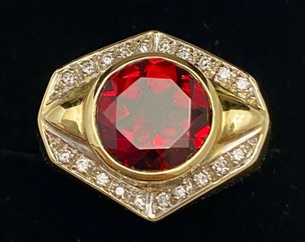 Mozambique Garnet Mens Ring / Dark Red Garnet Mens Ring / GIA certified Garnet / GIA Certified Red Gemstone Ring / GIA Certified