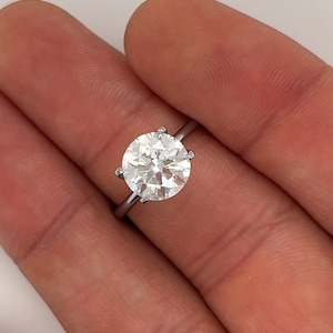 Diamante suelto cultivado en laboratorio de talla redonda de 2,5 quilates con certificación IGI, CVD/2,55 quilates, talla ideal/excelente, color H, claridad VS1
