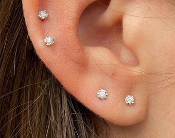 small diamond stud earrings for cartilage