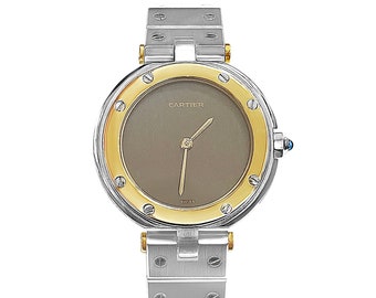 Cartier Santos Ronde Quarz, 26mm Damen Cartier Santos Ronde Ballon 'Uhr, Cartier Damenuhr Two Tone, Cartier 26mm Damenuhr