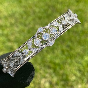 Art Deco Old European Cut Natural Diamond Bangle, Natural Diamond Art Deco Bangle, Vintage Art Deco Diamond Bracelet Bangle, Art Deco Bangle image 1